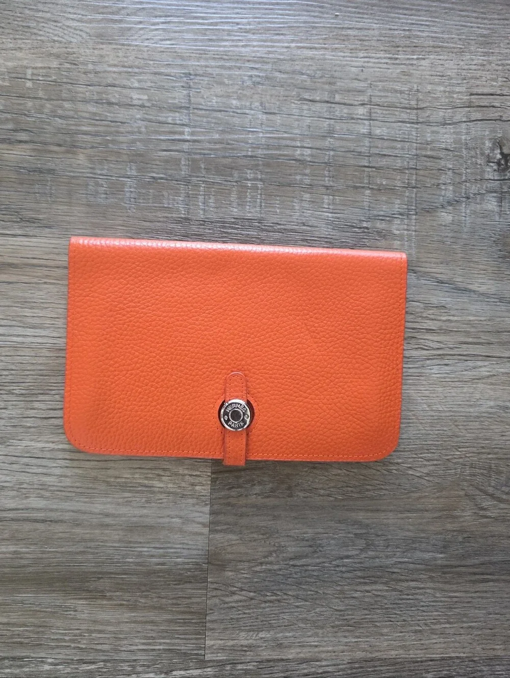 Hermes Paris Womrn's  Orange Leather Wallet Clutch